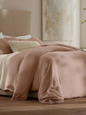Boll & Branch Linen Duvet Set King Cal King Terracotta 100% Linen NWT